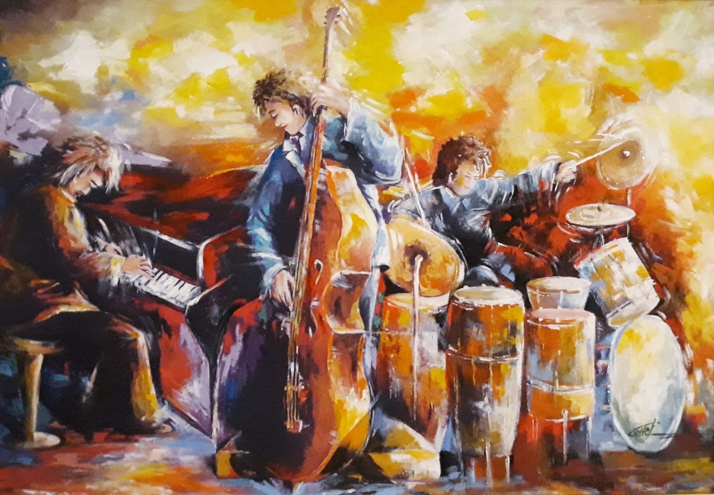 Jazz music  dipinto del m° pasquale COLLE
