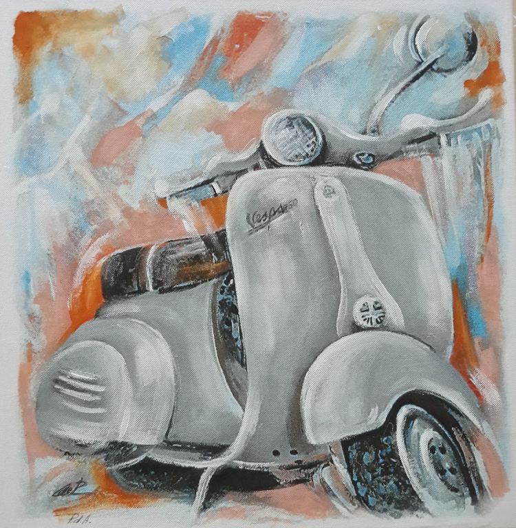 Vespa 50  dipinto del M° pasquale COLLE