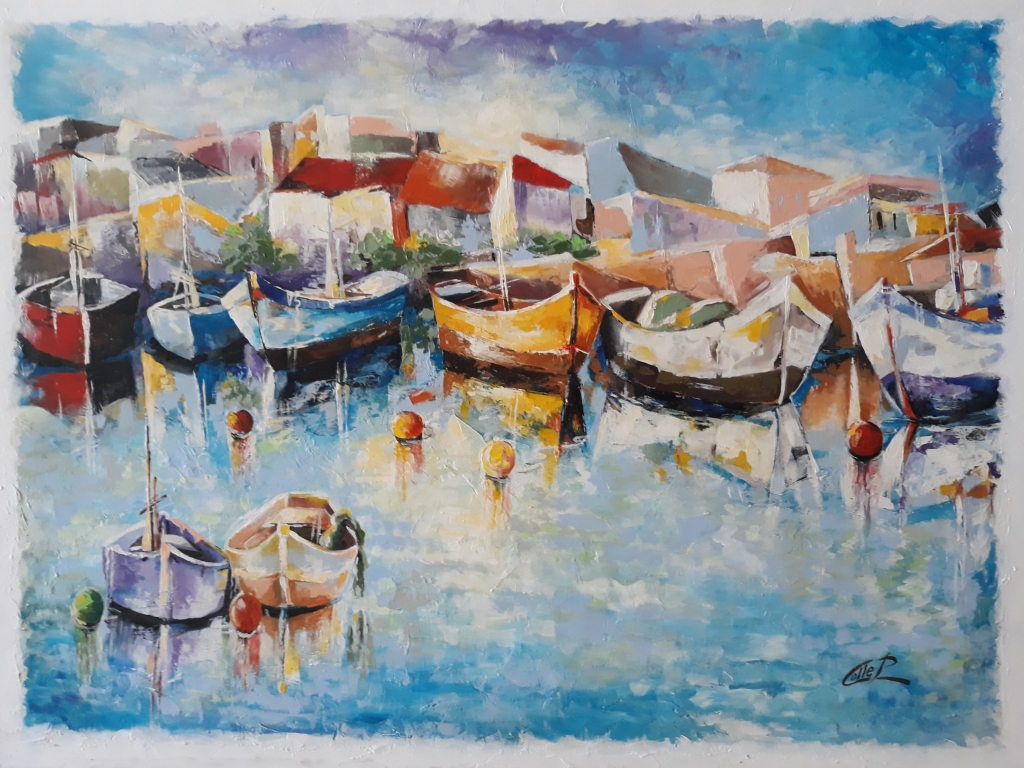 RIFLESSI  D'ACQUA  dipinto del M!° Pasquale COLLE