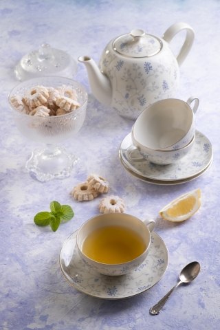 Table set for a tea service
