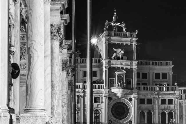 Torre dell'orologio. Venezia in bianco e nero