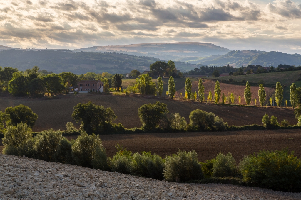 Alba sulle campagne delle Marche