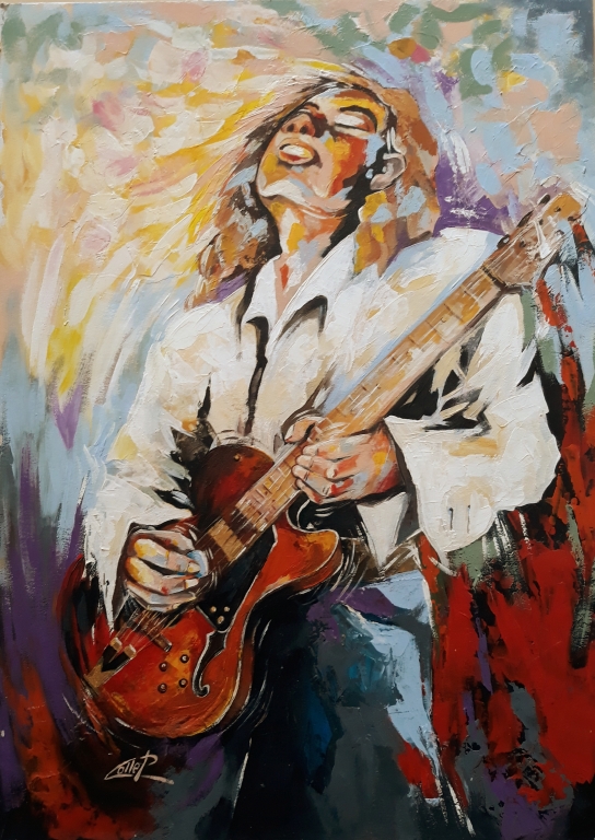 IL CHITARRISTA ..dipinto di pasquale COLLE