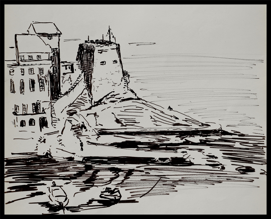 Vernazza in bianco e nero