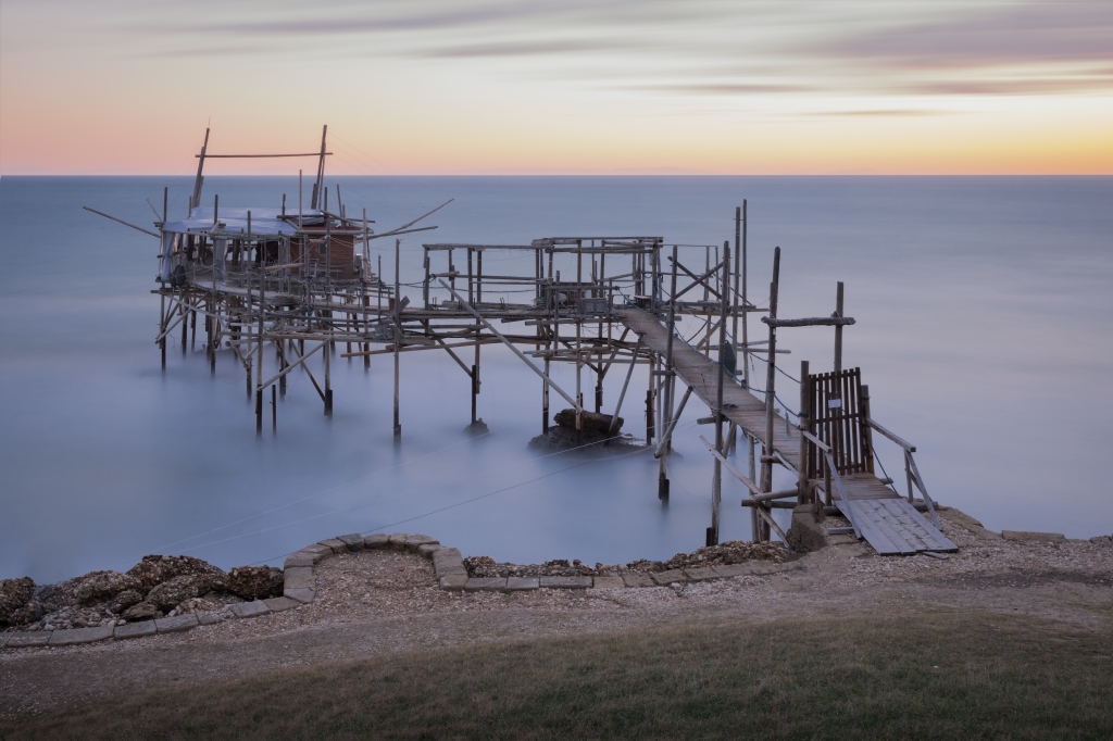 Alba, Trabocco Sasso della Cajana. Abruzzo, Italy