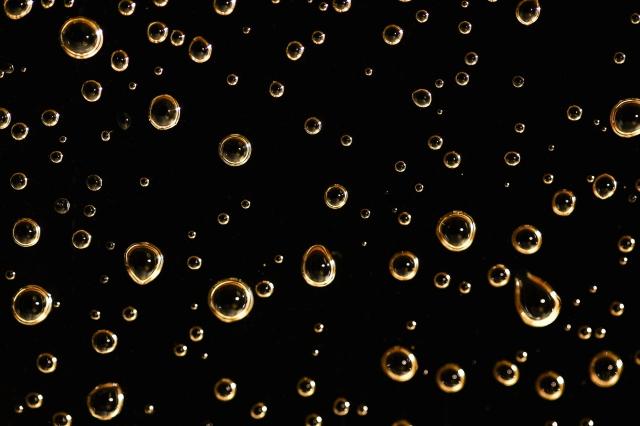 Water drops on dark