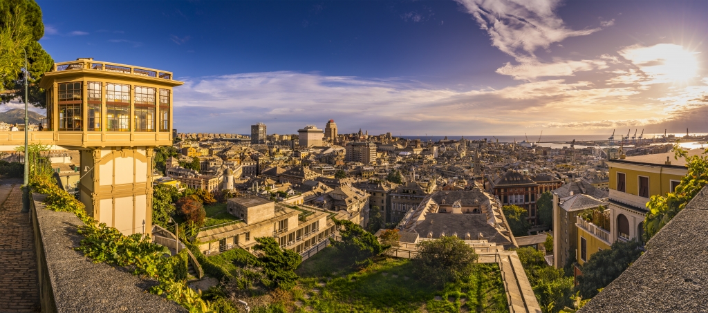 View of Genoa old city, Italy.