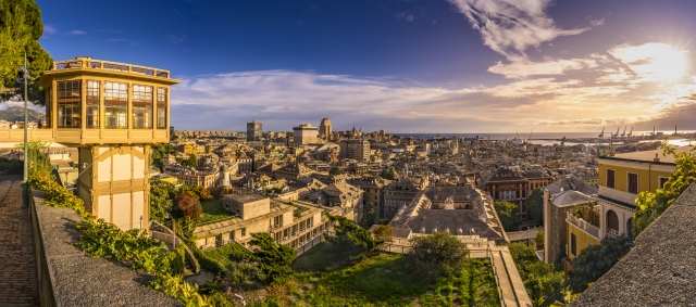 View of Genoa old city, Italy.
