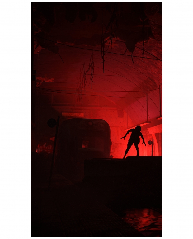 The Last of Us Pt. 2 - Clicker su sfondo rosso