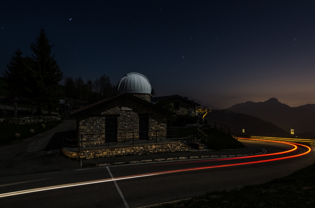light trails at the star observatory