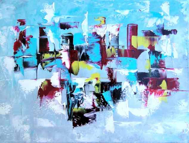 pittura a olio, astratto, macchie di colore