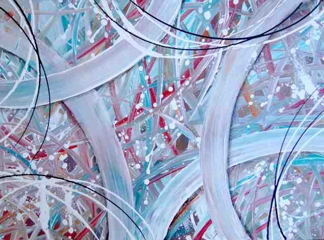 Pittura astratta, toni pastello curvi contemporanei e moderni