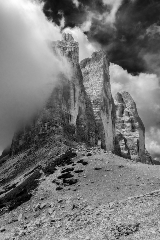 Tre cime di Lavaredo in Bianco e nero