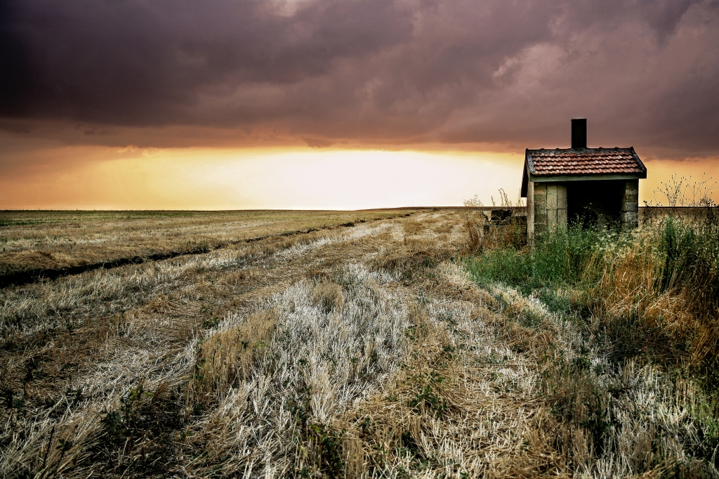 Paesaggio italiano al tramonto