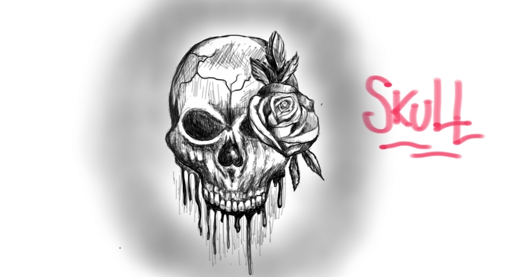 Tattoo teschio con rosa