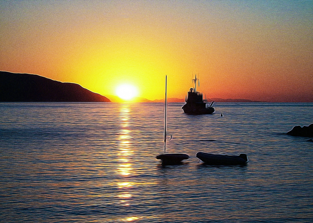 Tramonto sulla Corsica dall'Elba