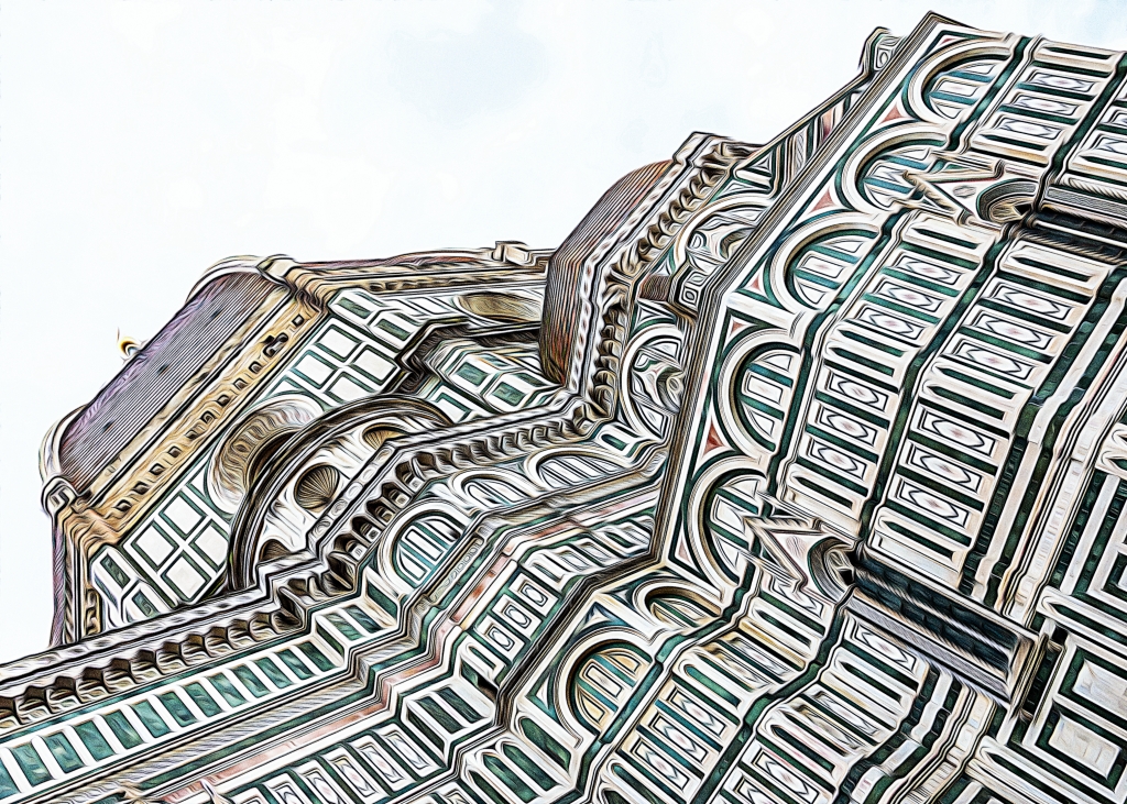 In centro a Firenze in un giorno grigio