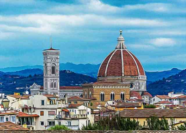 Firenze panoramica in un giorno di pioggia
