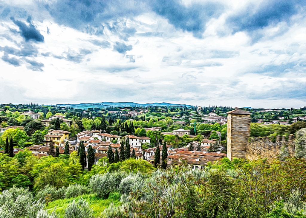 Verde a Firenze in un giorno di pioggia