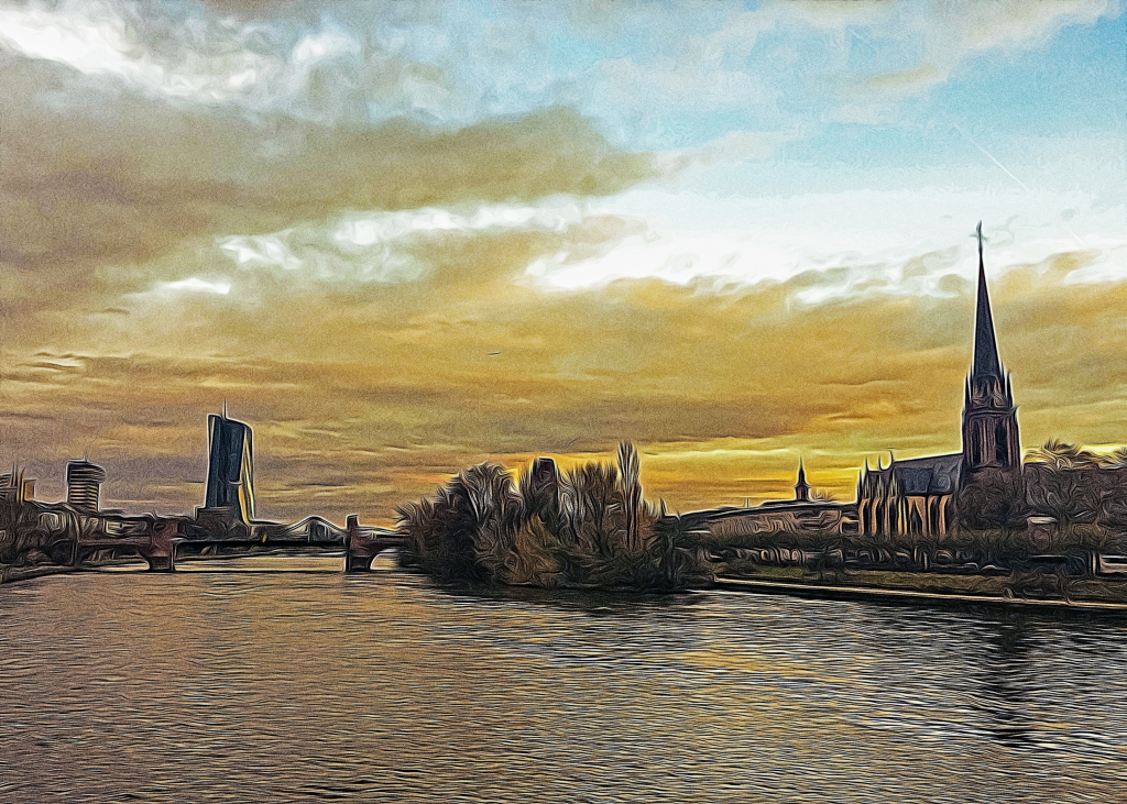 Francoforte al tramonto