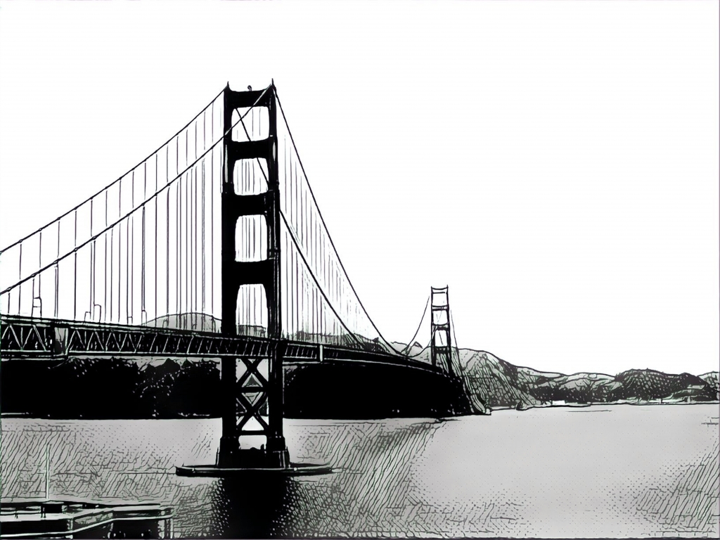 Golden gate bridge monochrome