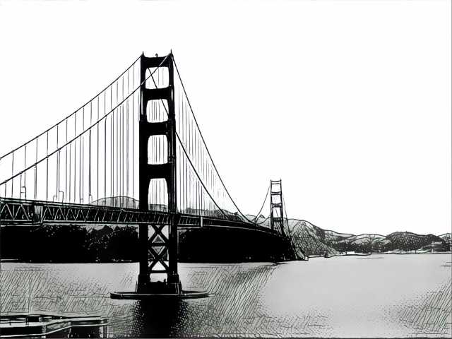 Golden gate bridge monochrome
