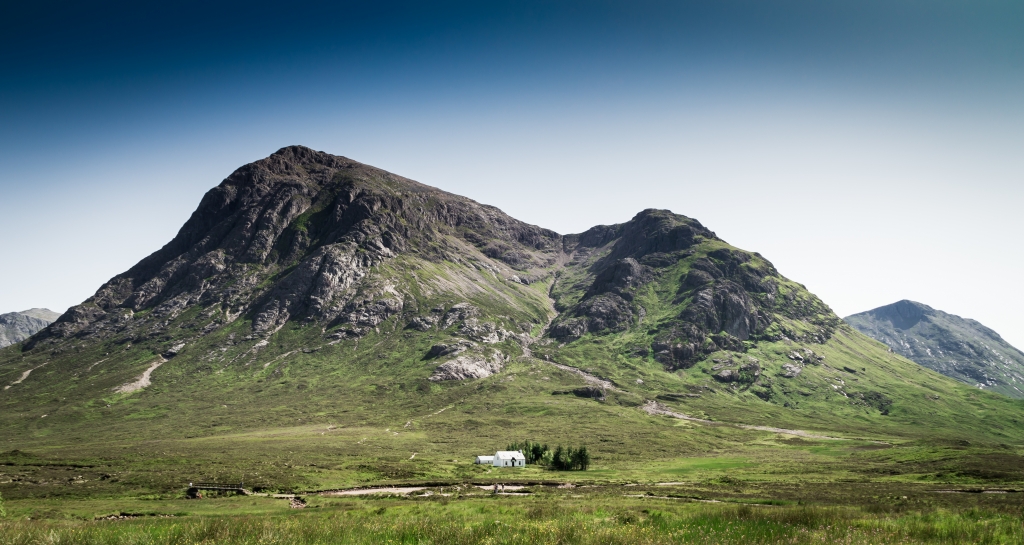 Little House in Scottish Highland Mountain