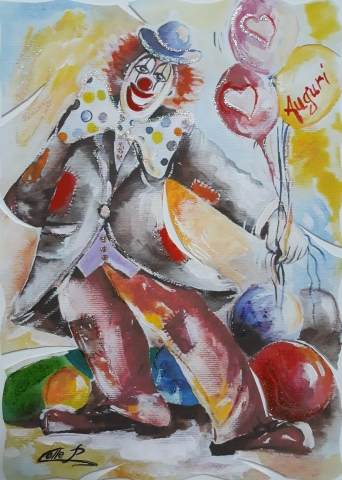 Clown  ginetto ..dipinto del m.tro P.COLLE