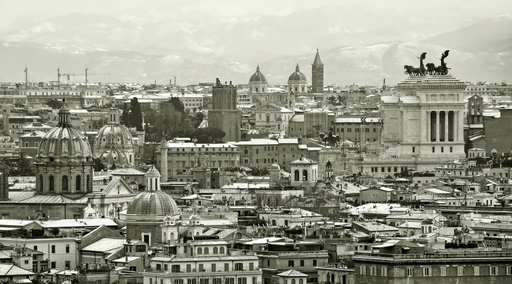 roma imbiancata di neve