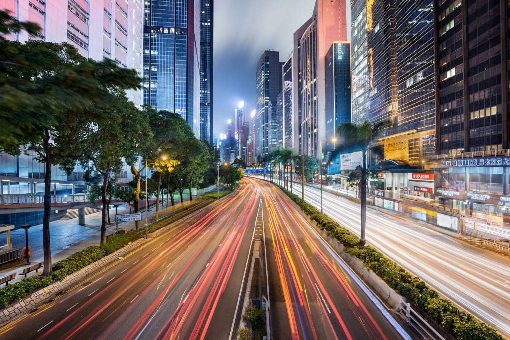 La frenesia della città di Hong Kong