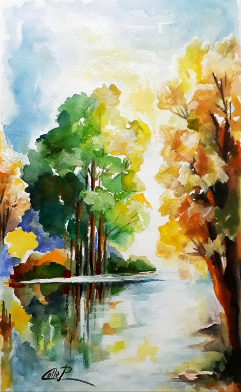 RIFLESSI D'AUTUNNO  ....DIPINTO del m.tro Pasquale Colle