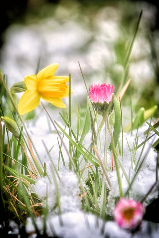 Fiori tra la neve