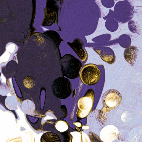 fluid purple and gold painting art