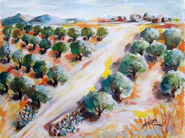 ULIVETO dipinto del M°Pasquale COLLE