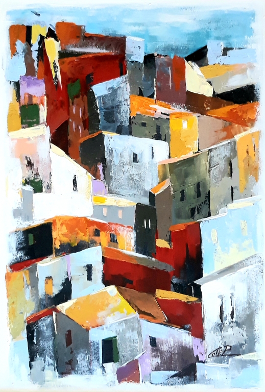 Paesaggio Mediterraneo  dipinto M.Pasquale COLLE