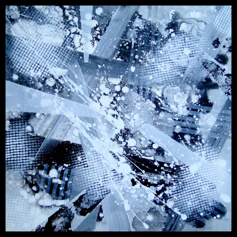 Stile moderno della pittura astratta grigia contemporanea