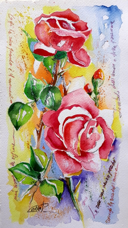 BOUQUET ROSE dipinto del M° pasquale COLLE