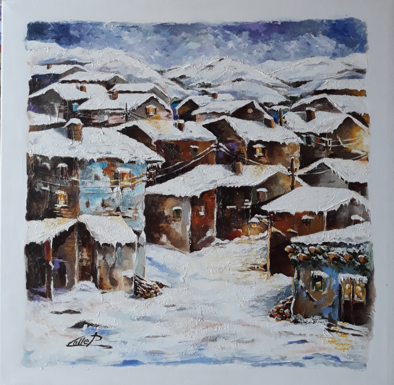 NEVICATA anni 70  lucania del M°pasquale COLLE