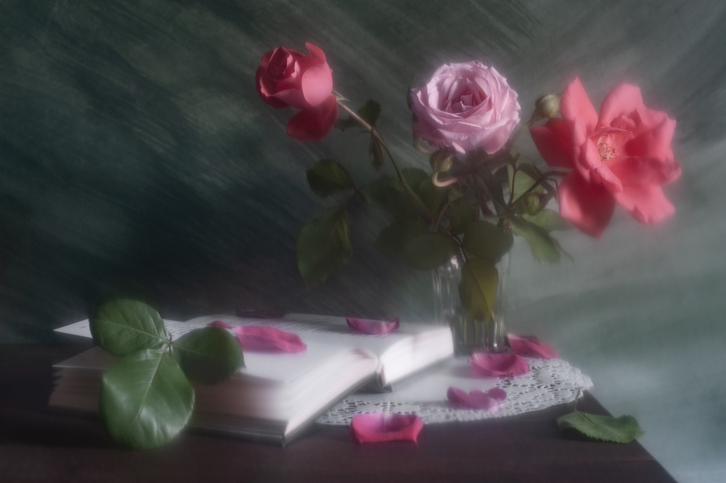 About roses and an open book