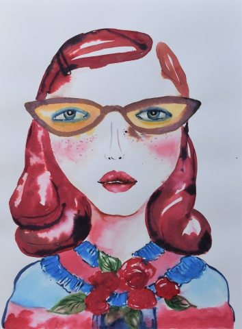 Fashion illustration portrait