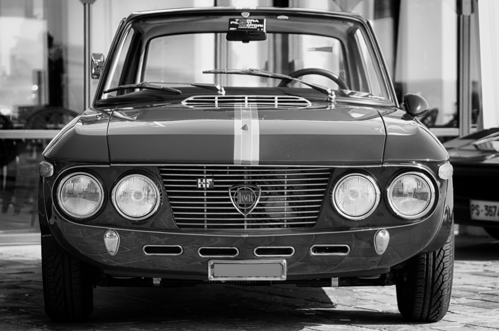 lancia fulvia hf bianco e nero