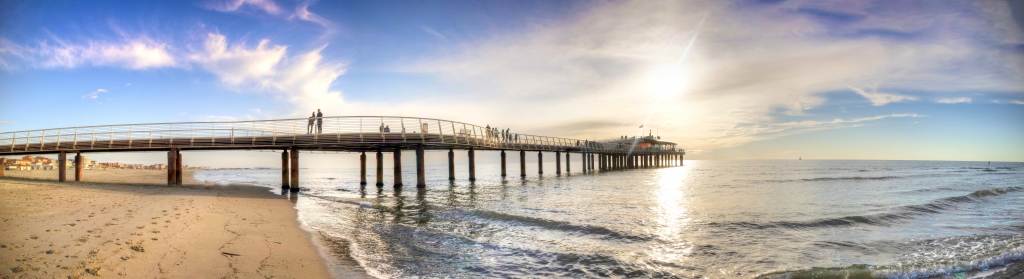 Panoramic view of the pier of Lido di Camaiore