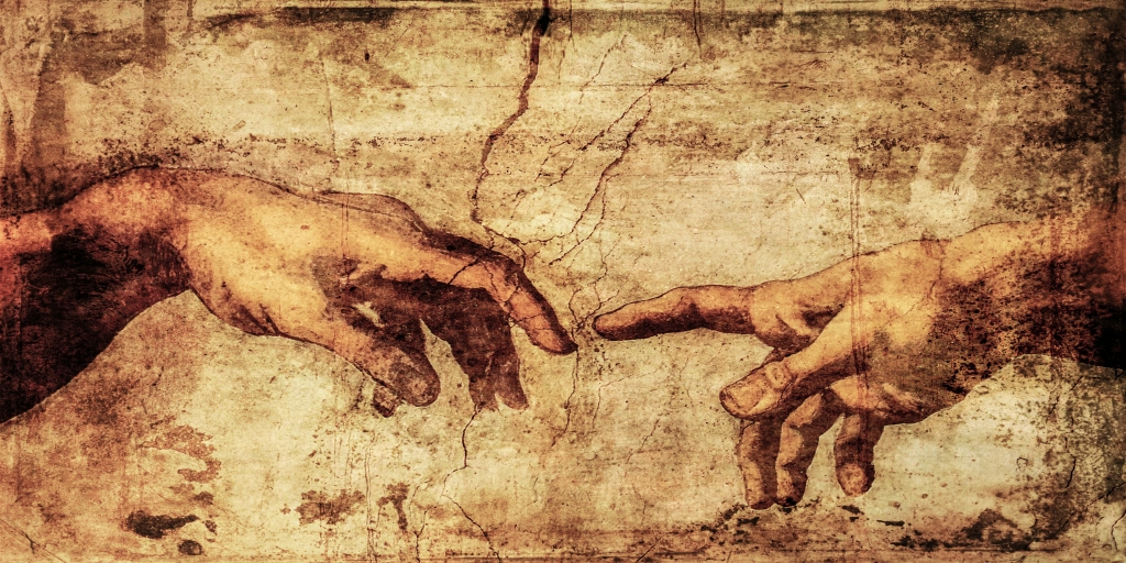 Rome Italy March 08 creation of Adam by Michelangelo