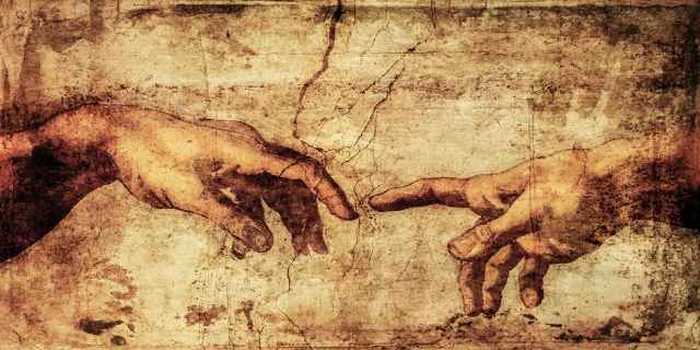 Rome Italy March 08 creation of Adam by Michelangelo