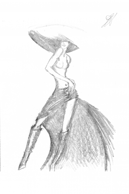 Disegno di donna in topless