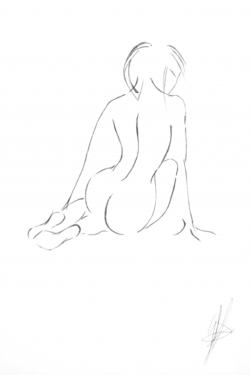 Disegno a matita a mano femminile di donna sensuale