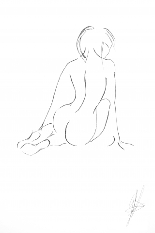Disegno a matita a mano femminile di donna sensuale