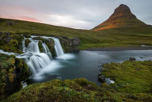 Tramonto a Kirkjufellsfoss
