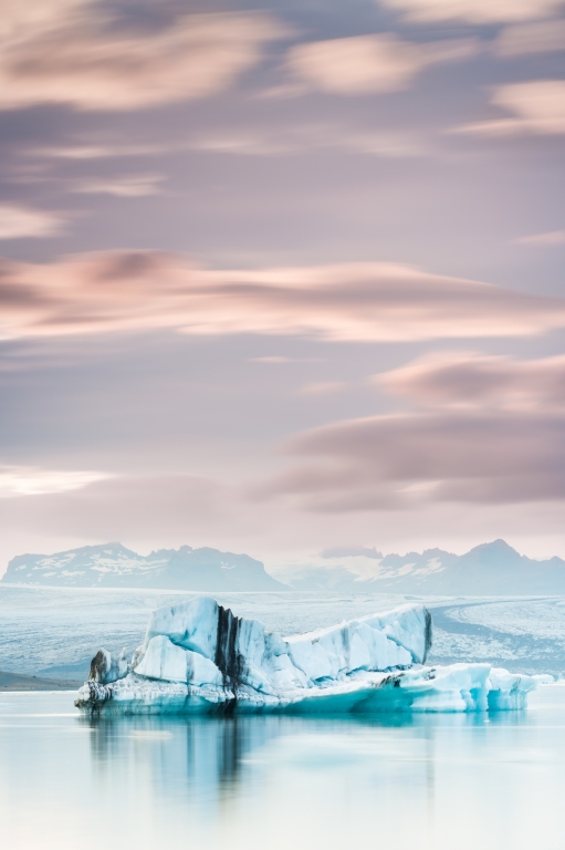 Tramonto sulla laguna degli iceberg