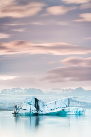 Tramonto sulla laguna degli iceberg